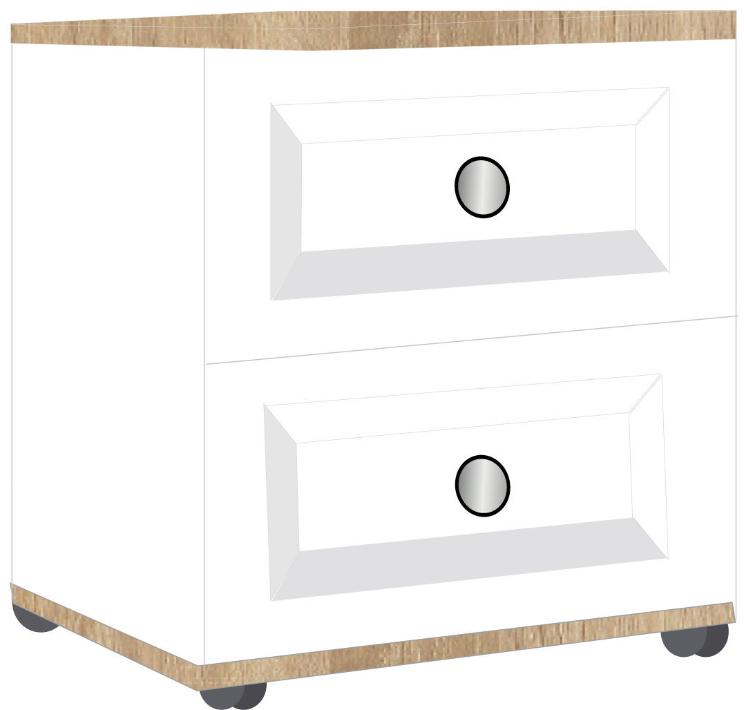 1. 2 Drawer Bedside