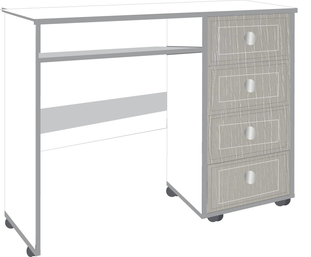 13. 4 Drawer Computer Desk