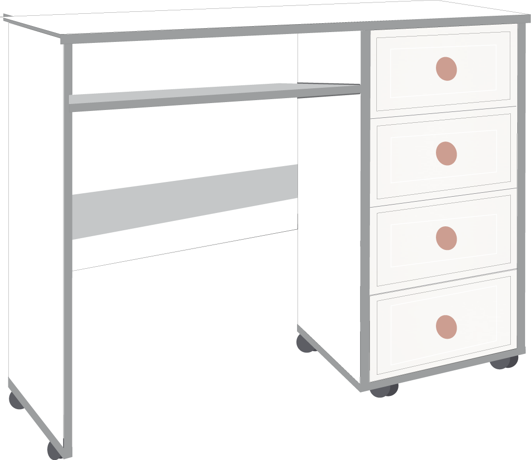 13. 4 Drawer Computer Desk