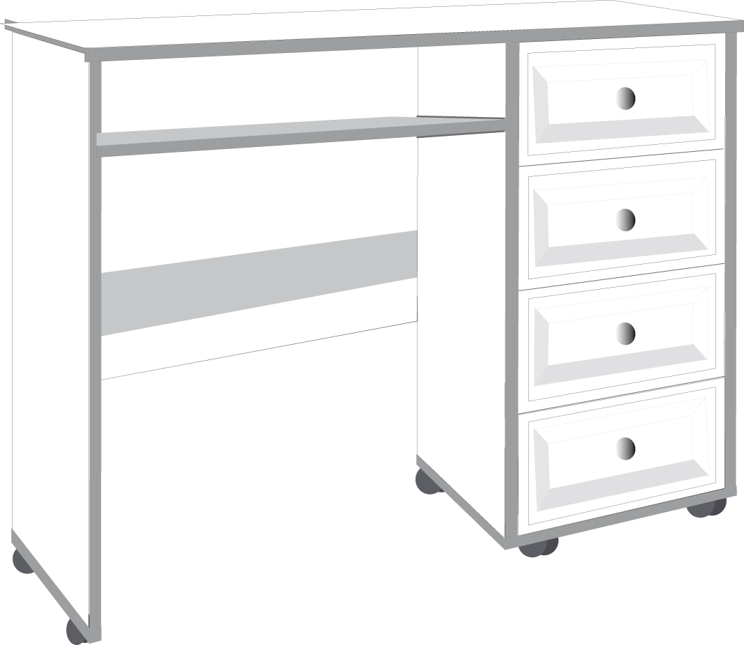 13. 4 Drawer Computer Desk