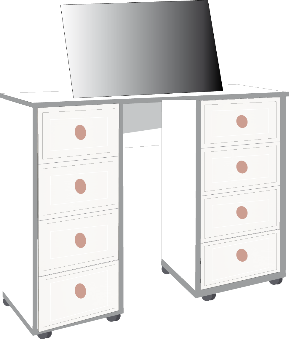 15. 8 Drawer Double Dresser