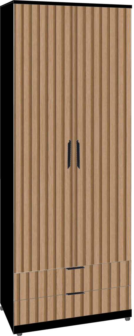 18. 2 Door 2 Drawer (BLACK)
