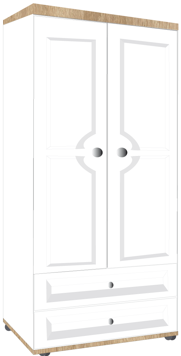 18. 2 Door 2 Drawer Robe
