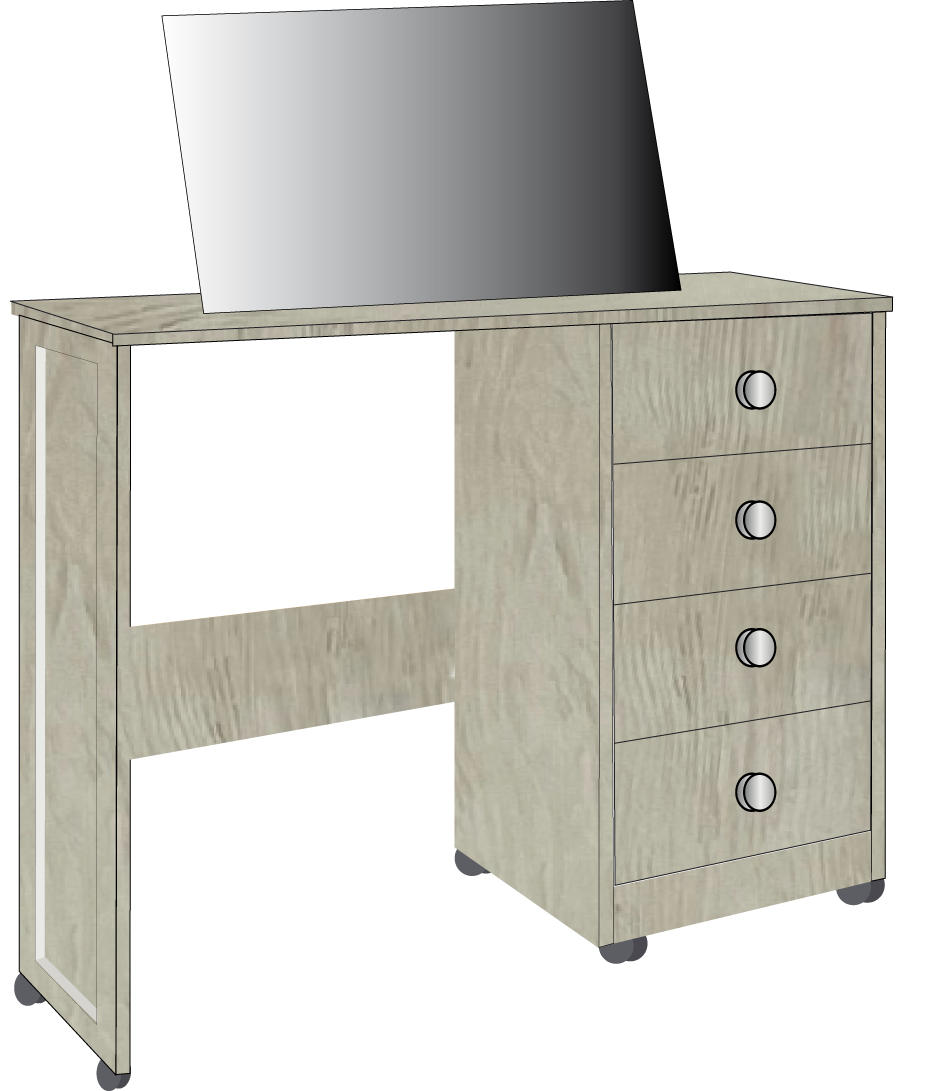 19. 4 Drawer Single Dresser