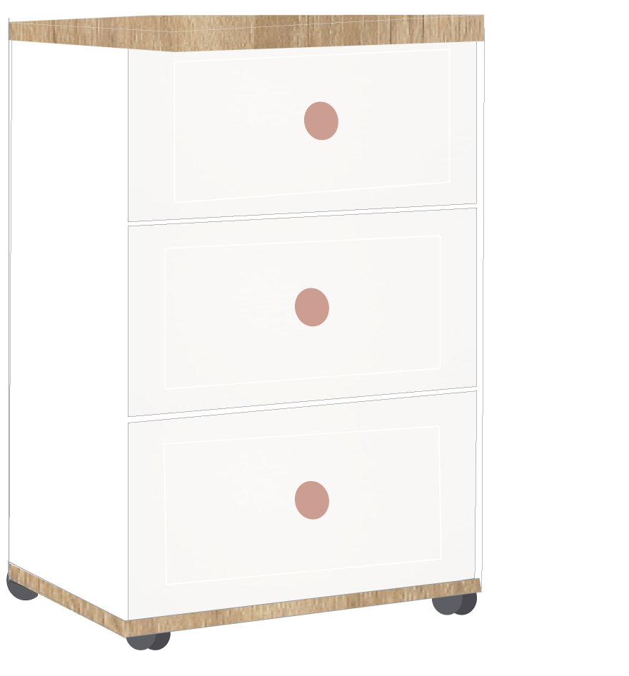2. 3 Drawer Bedside