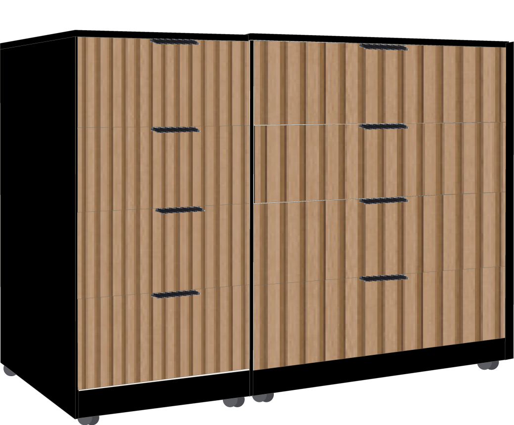 20. 4 + 4 Drawer Chest (BLACK)