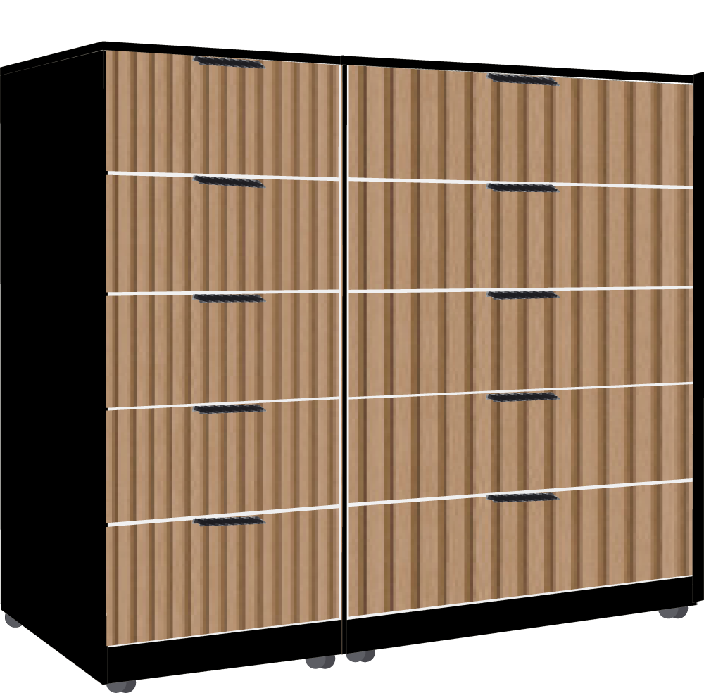 21. 5 + 5 Drawer Chest (BLACK)