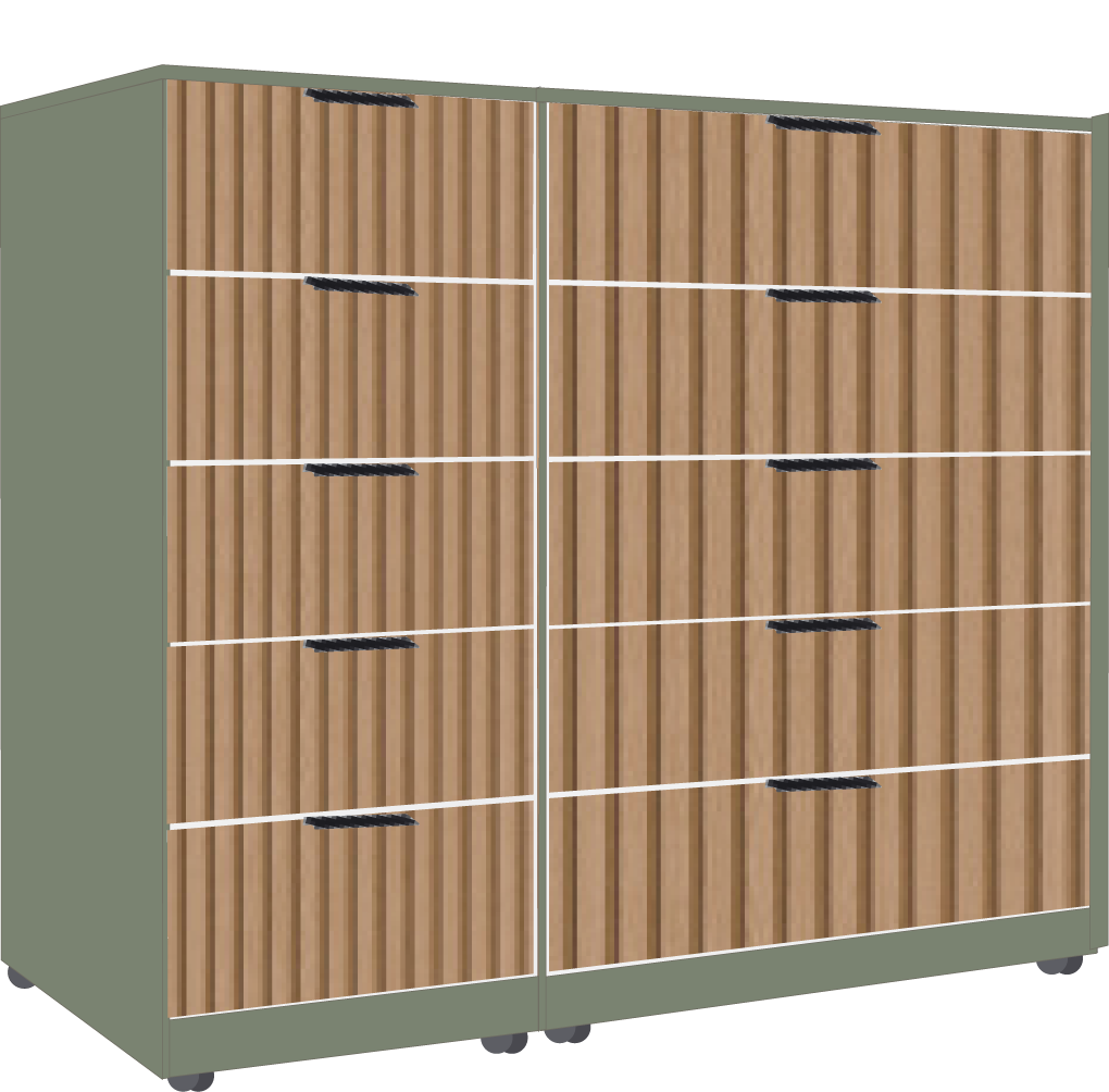 21. 5 + 5 Drawer Chest (GREEN)