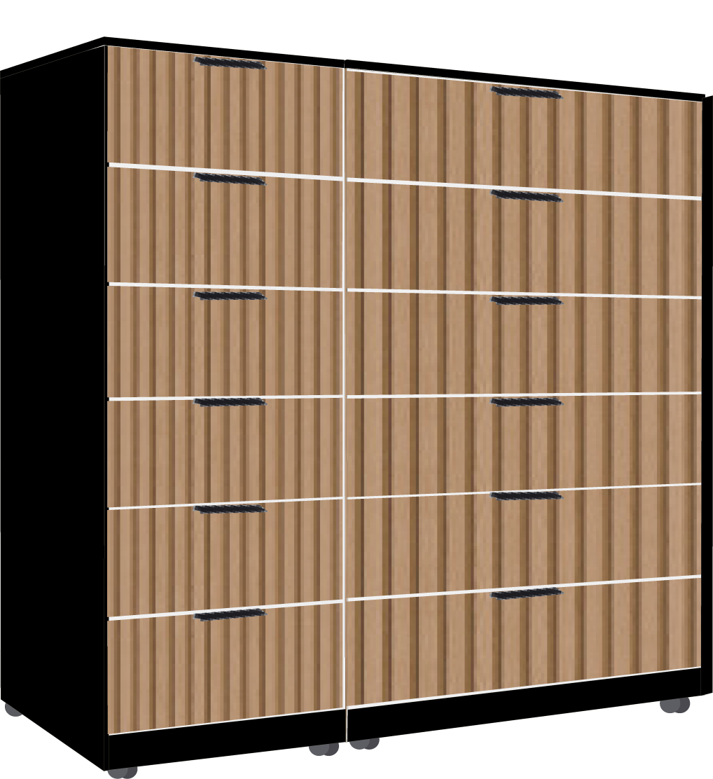 22. 6 + 6 Drawer Chest (BLACK)