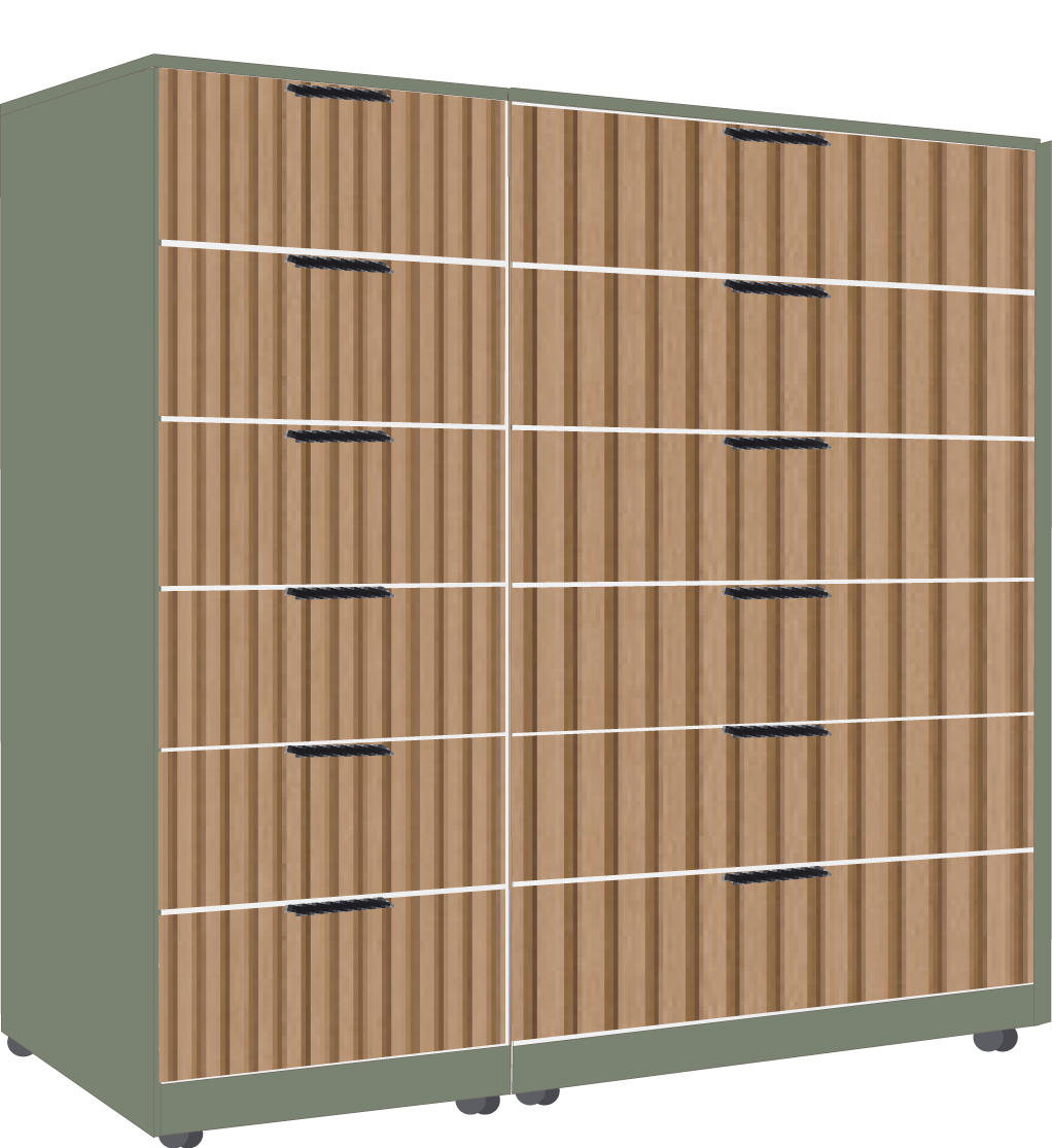 22. 6 + 6 Drawer Chest (GREEN)