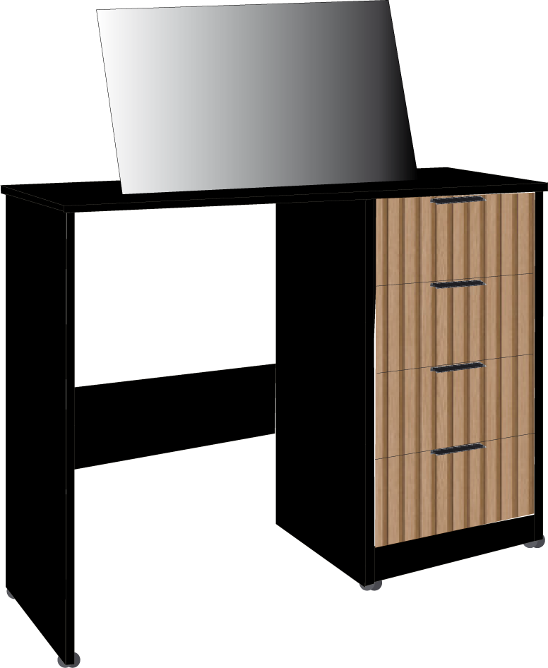 24. 4 Drawer Single Dresser (BLACK)