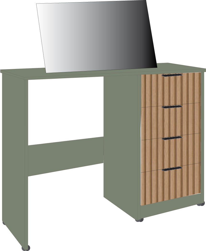 24. 4 Drawer Single Dresser (GREEN)