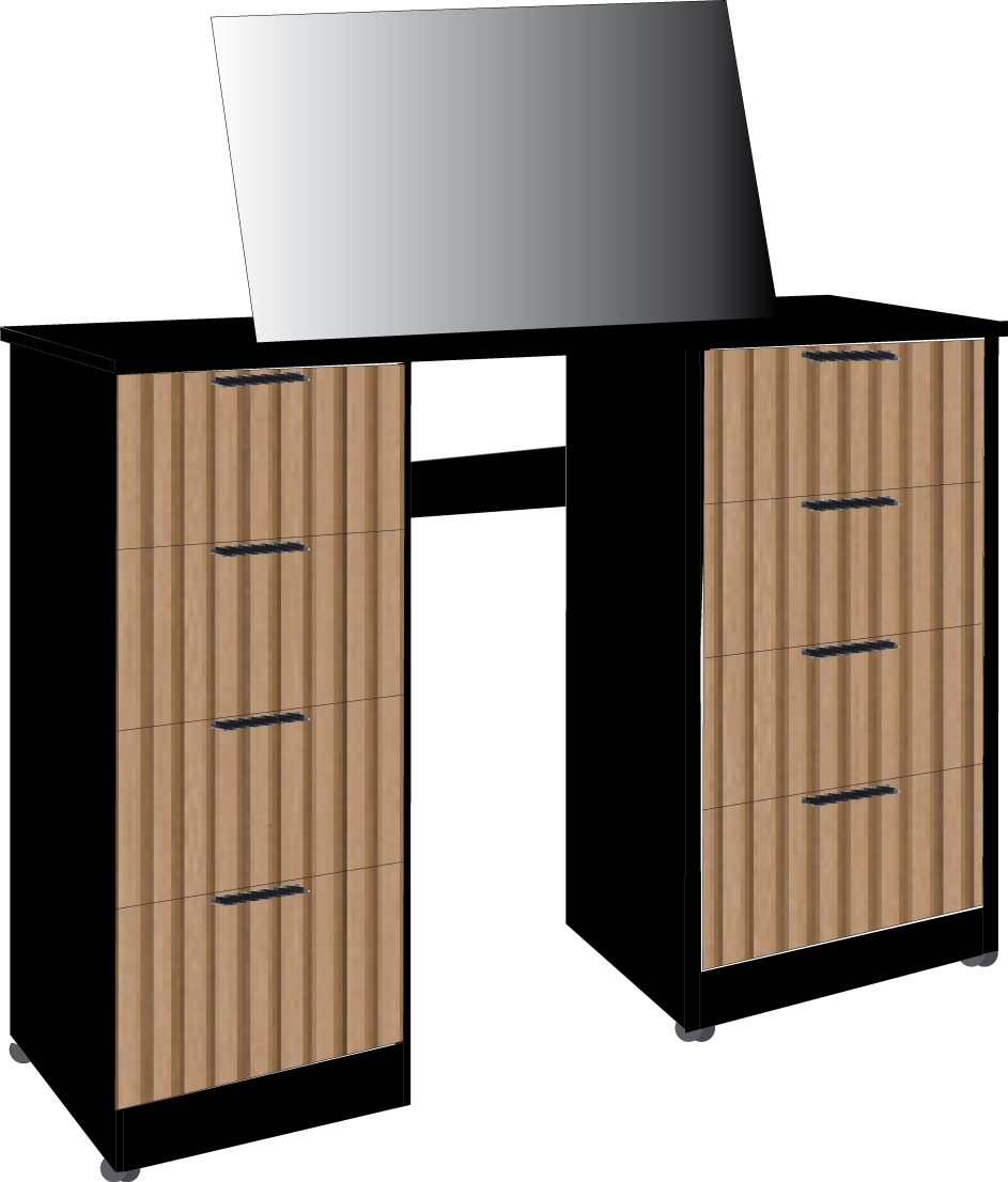 25. 8 Drawer Double Dresser (BLACK)