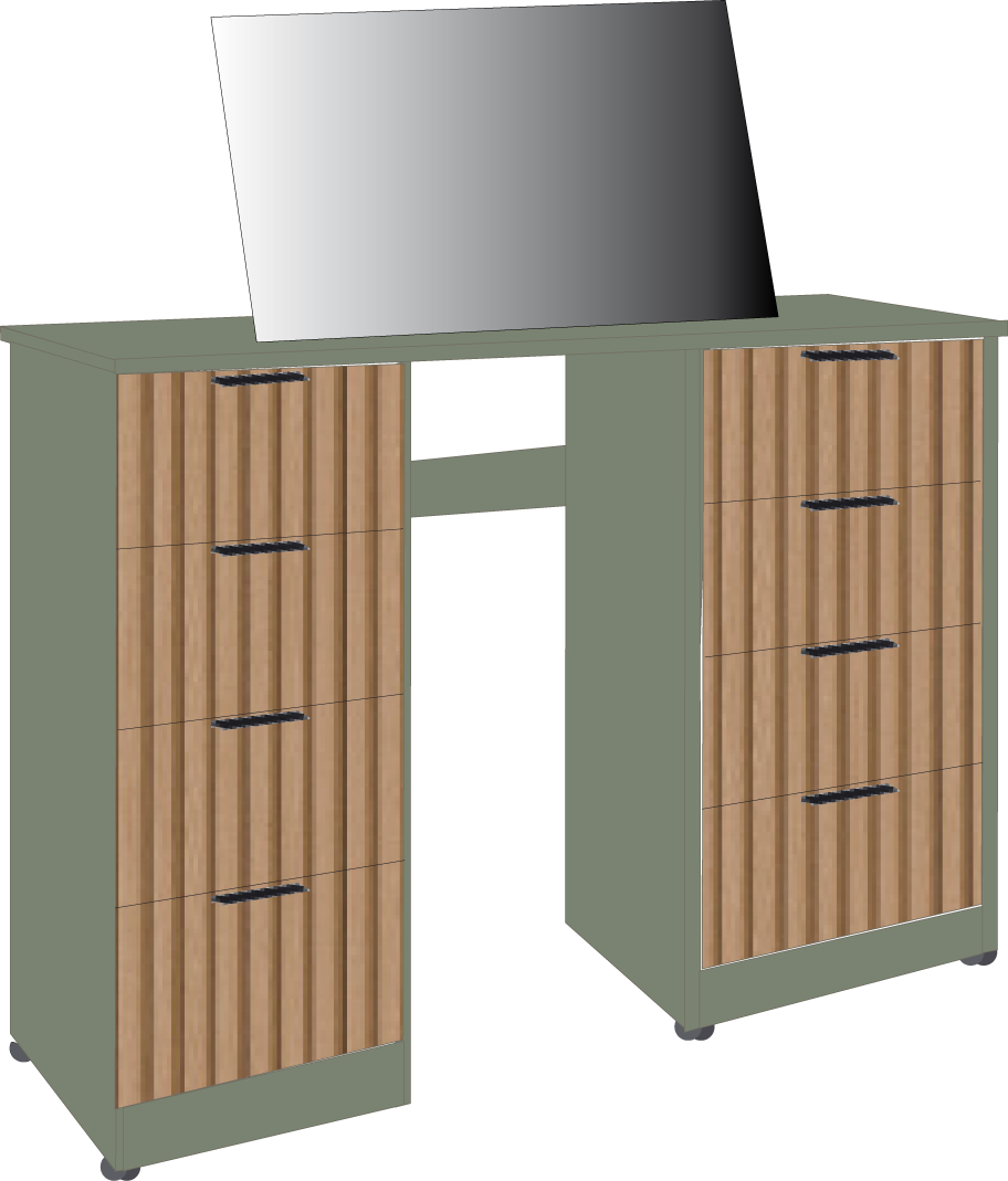25. 8 Drawer Double Dresser (GREEN)