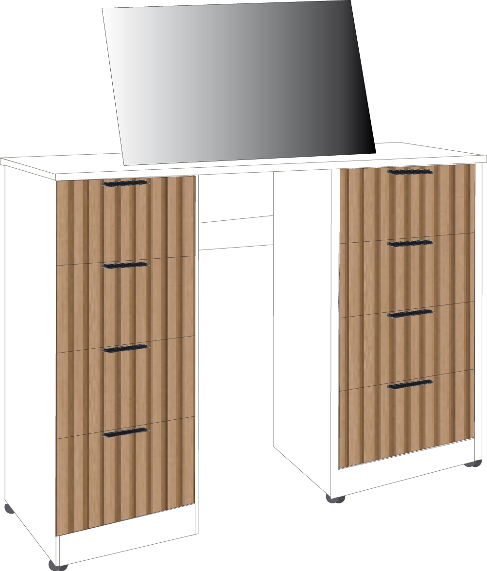 25. 8 Drawer Double Dresser (WHITE)