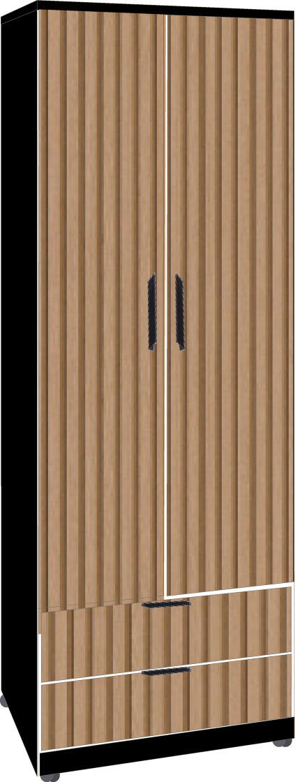 30. 2 Door Midi 2 Drawer Robe (BLACK)
