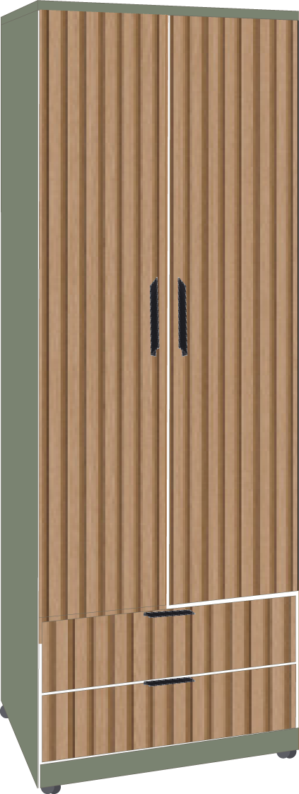 30. 2 Door Midi 2 Drawer Robe (GREEN)