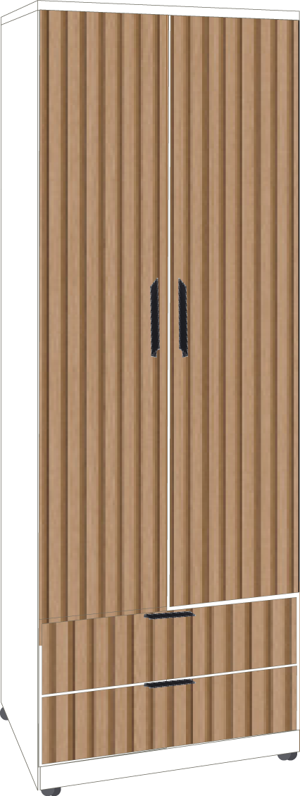 30. 2 Door Midi 2 Drawer Robe (WHITE)