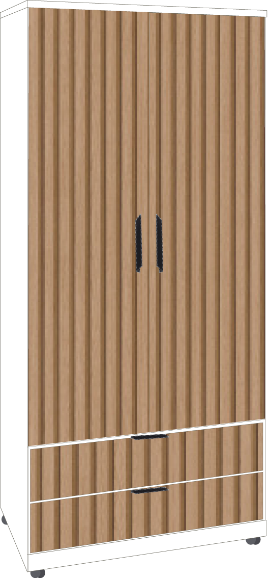 31. 2 Door 2 Drawer Robe (WHITE)