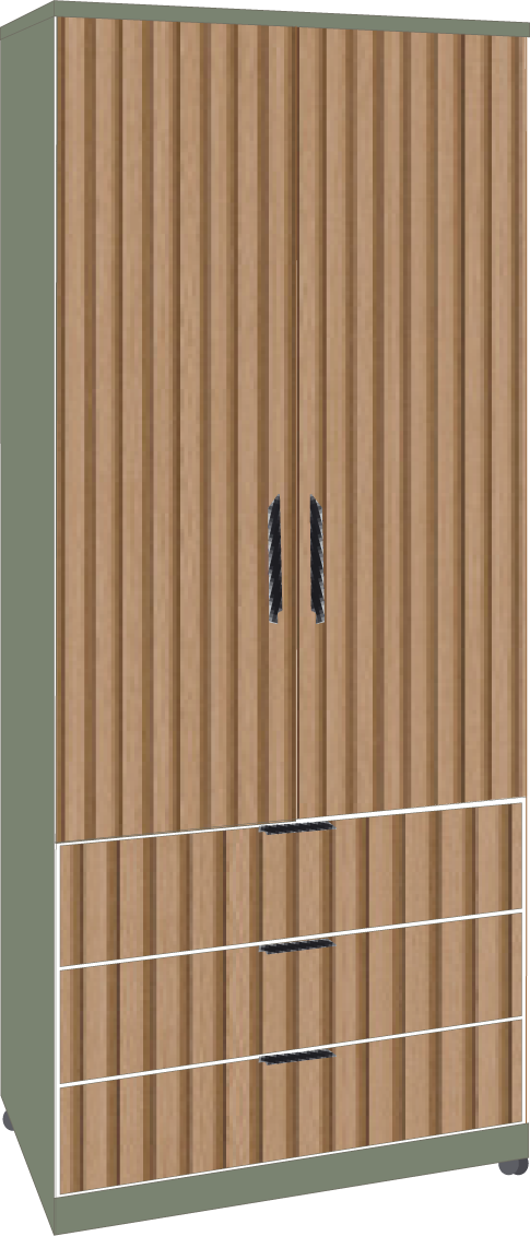32. 2 Door 3 Drawer Robe (GREEN)