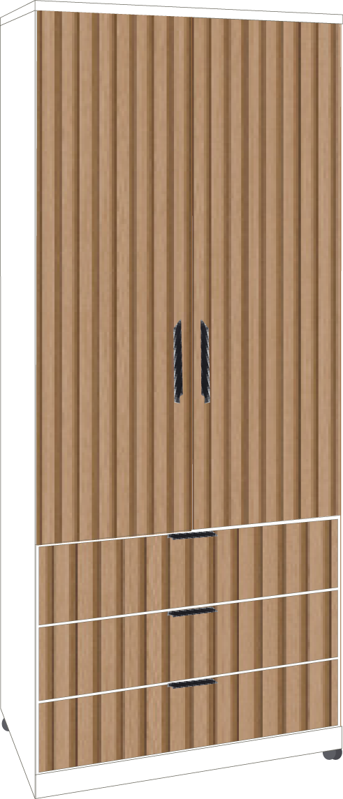 32. 2 Door 3 Drawer Robe (WHITE)