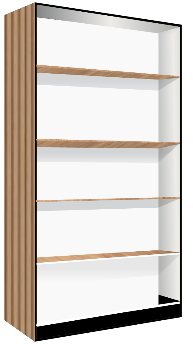 36. Book Case with 4 Shelves (BLACK)