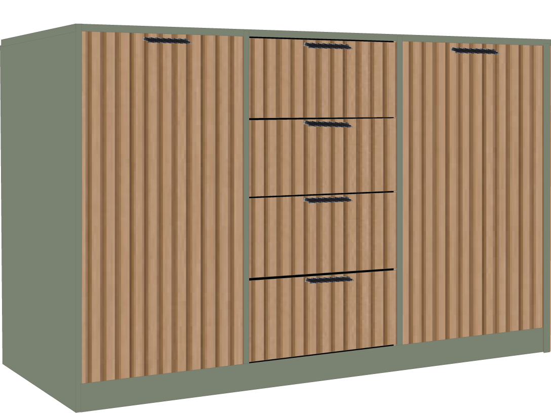 38. 4 Drawer Sideboard (GREEN)