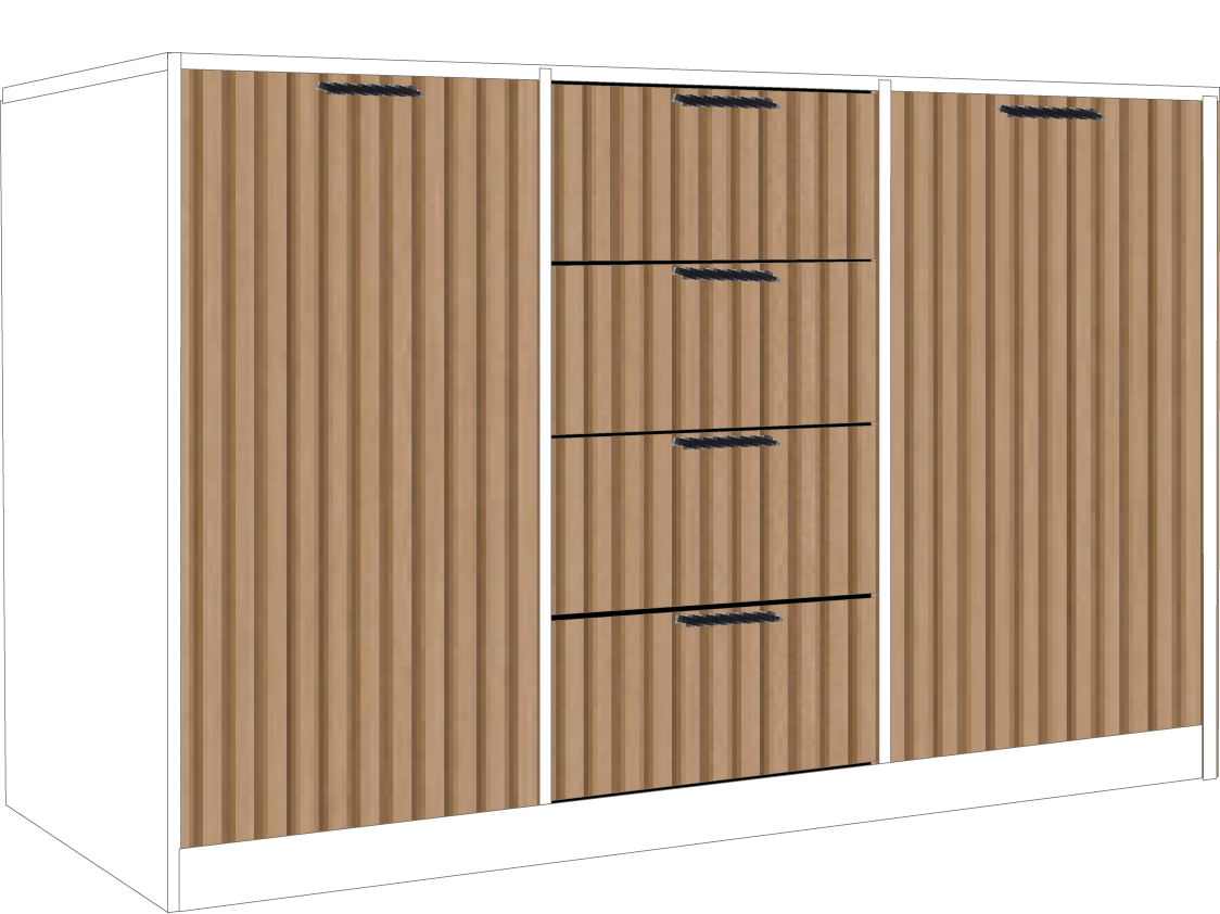 38. 4 Drawer Sideboard (WHITE)