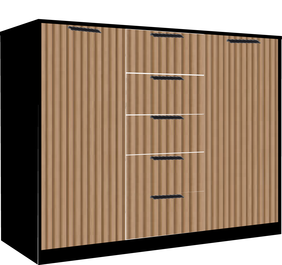 39. 5 Drawer Sideboard (BLACK)