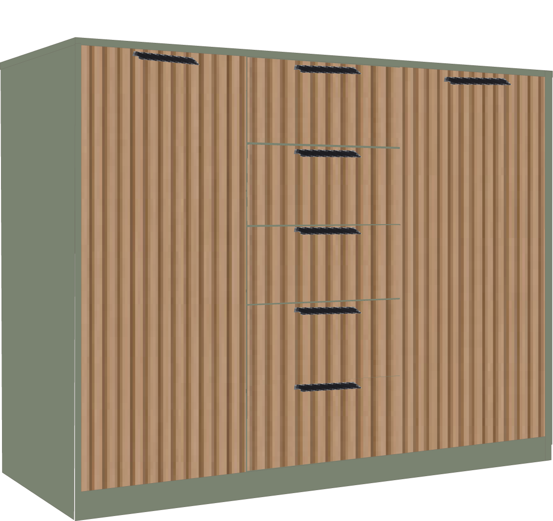 39. 5 Drawer Sideboard (GREEN)