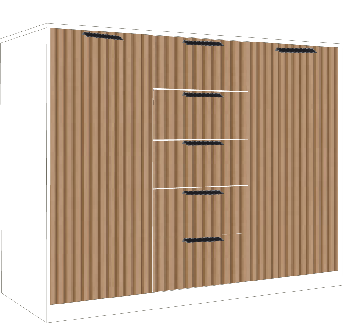 39. 5 Drawer Sideboard (WHITE)