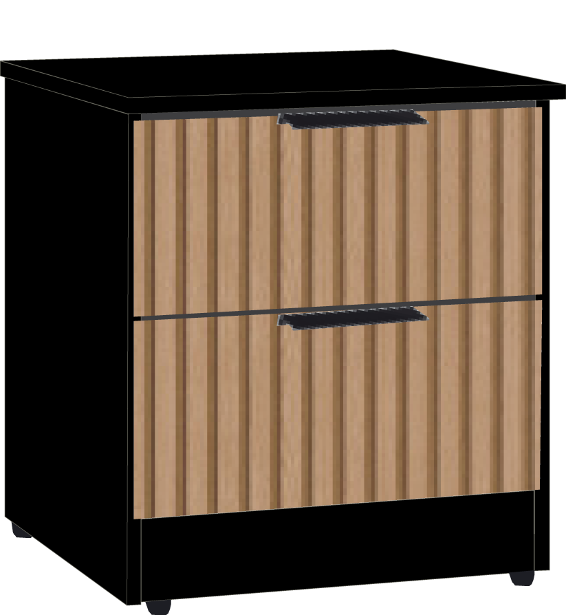 4. 2 Drawer Bedsidet (BLACK)