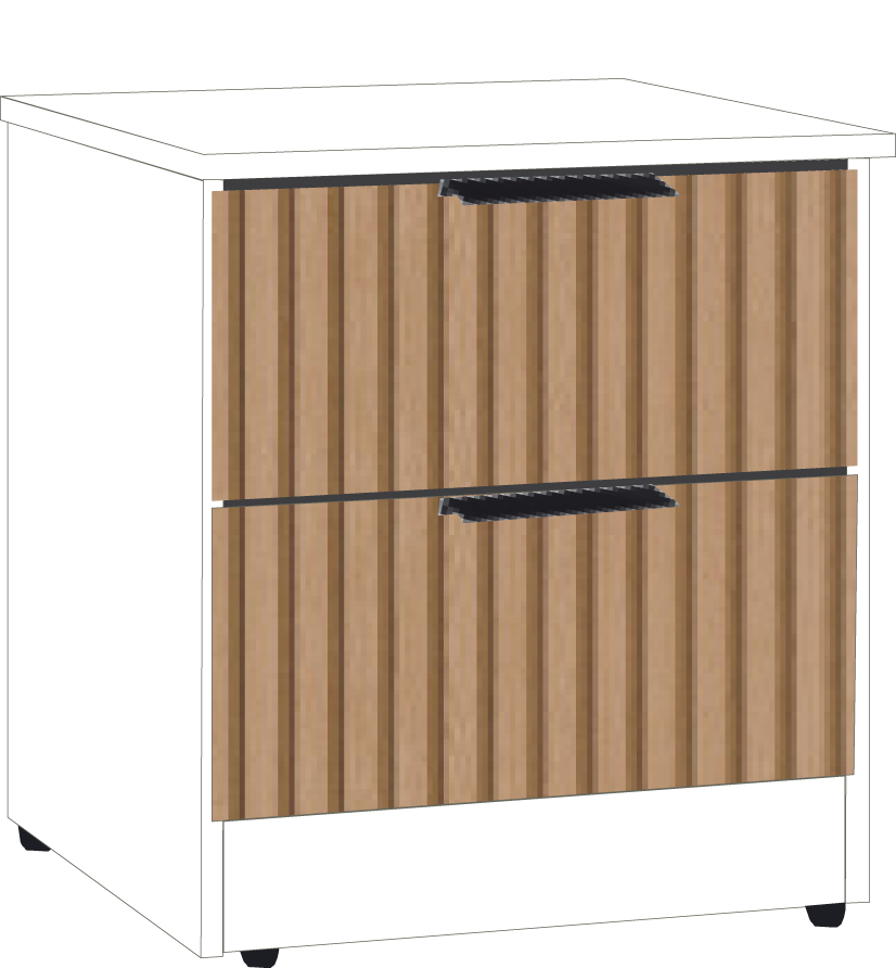 4. 2 Drawer Bedsidet (WHITE)