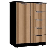 40. 5 Drawer Tall Boy (BLACK)