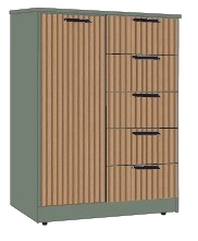 40. 5 Drawer Tall Boy (GREEN)