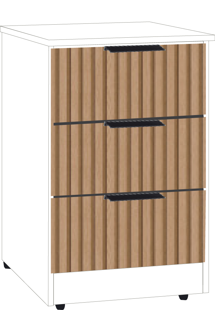 5. 3 Drawer Bedsidet (WHITE)