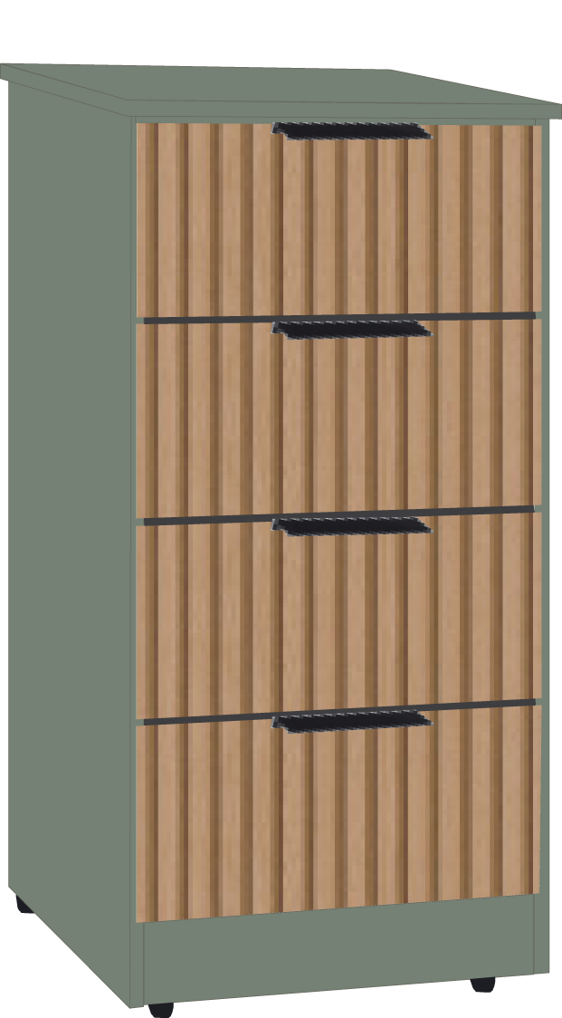 6. 4 Drawer Bedsidet (GREEN)
