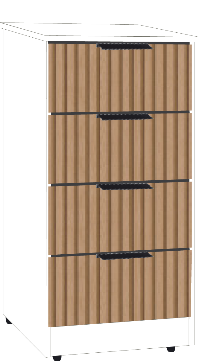 6. 4 Drawer Bedsidet (WHITE)