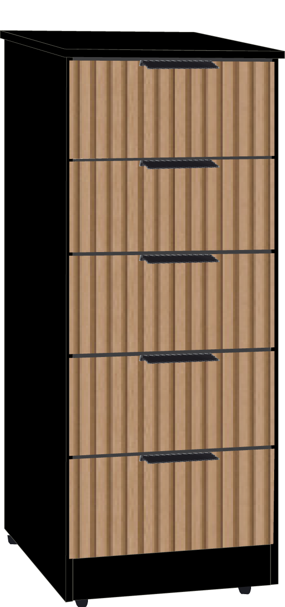 7. 5 Drawer Bedsidet (BLACK)