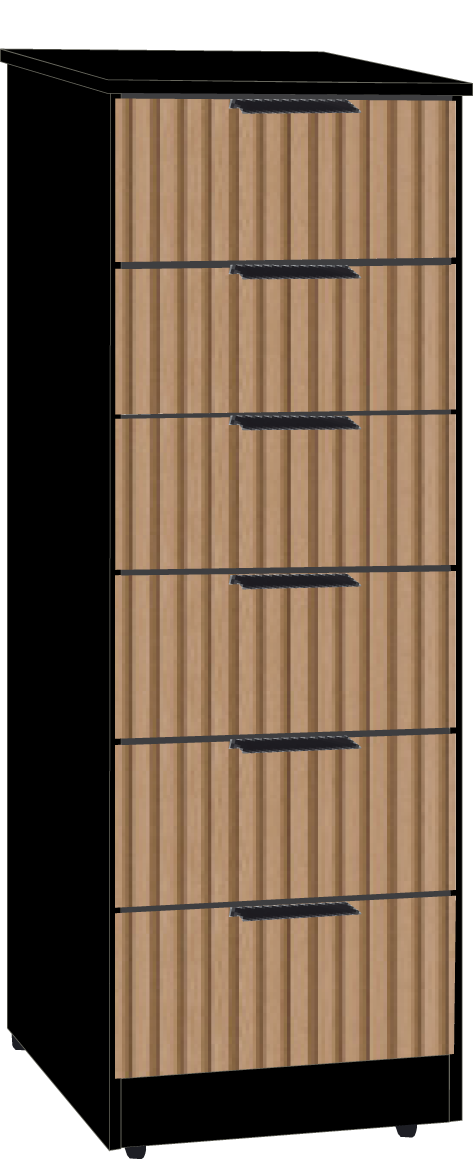 8. 6 Drawer Bedsidet (BLACK)