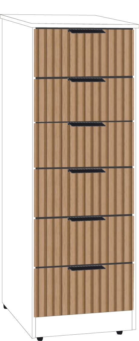 8. 6 Drawer Bedsidet (WHITE)